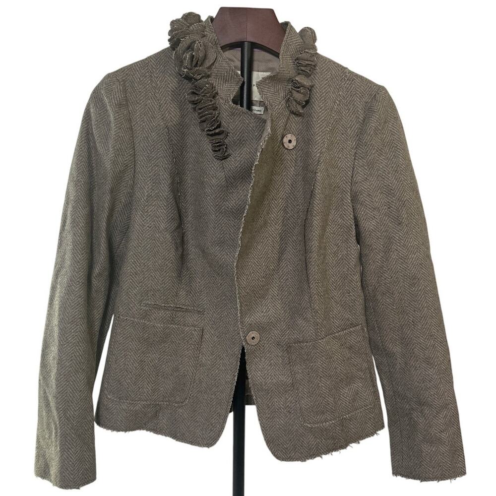 Banana Republic Brown Blazer Jacket Made of Italian Fabric Size 4P